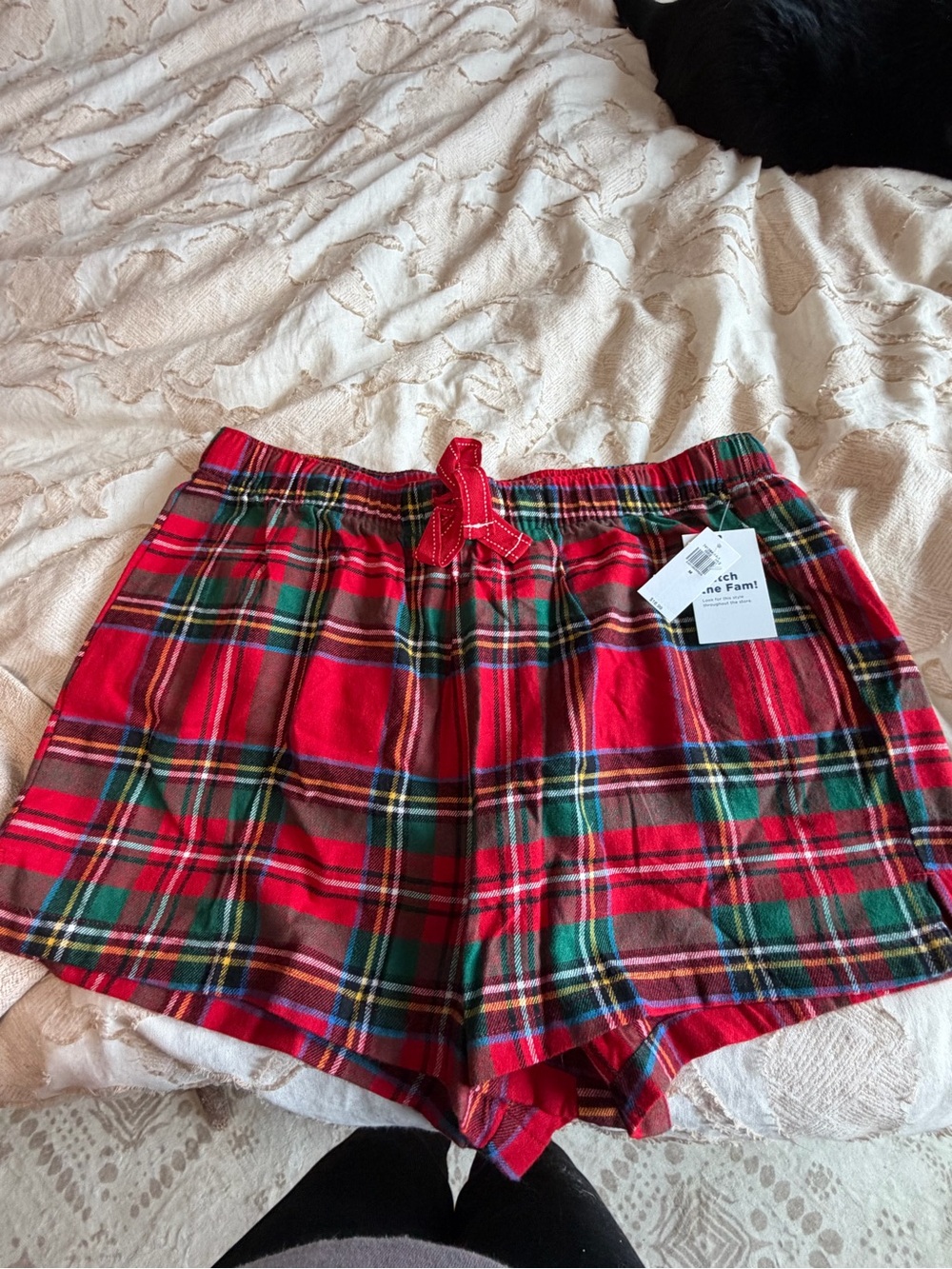 Old Navy Red Plaid Cotton Lounge Shorts